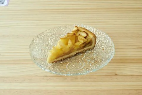 A slice of apple pie on a plate Stock Photos