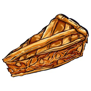 A slice of apple pie vector art illustration. Illustrazione stock