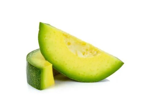 Slice of avocado isolated Stock Photos