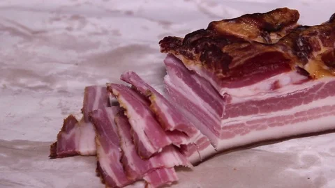A Slice Of Bacon Stock Footage 87452404