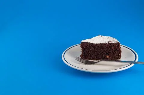 Slice bakery cake chocolate choco fork Stock Photos