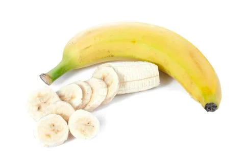 Slice of banana Stock Photos