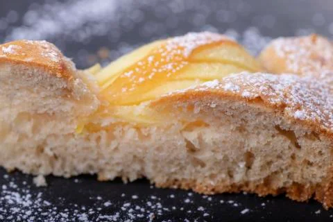 Slice of a bavarian apple pie Stock Photos