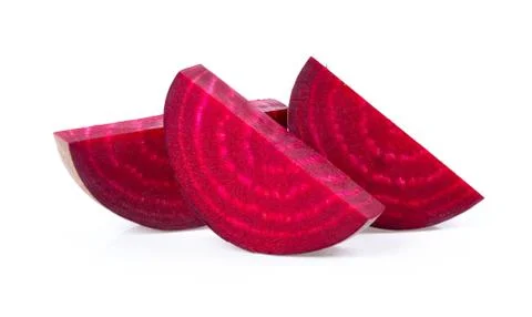 Slice of beetroot isolated on white background. full depth of field Stock Photos