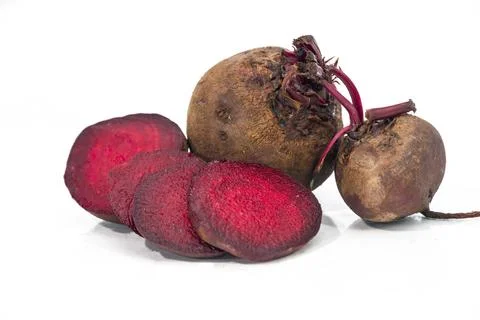 Slice of beetroot isolated on white background Stock Photos