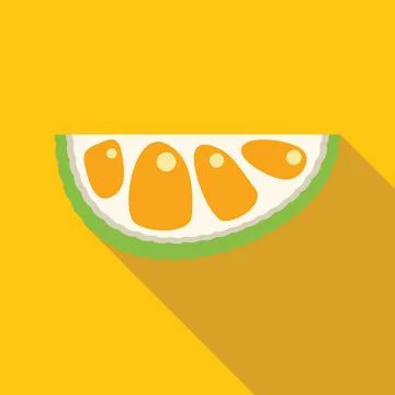 Slice of bergamot showing segments on yellow background Stock Illustration