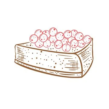 Slice berry pie hand drawn engraving isolated vector Stock Illustration