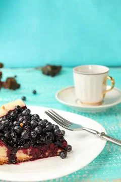 Slice of bilberry cake Foto stock