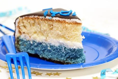 Slice of Birthday Cake Foto stock