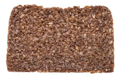 Slice of black bread on white Stock Photos