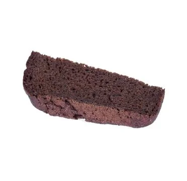 Slice of black rye bread isolated on a white background Stock Photos