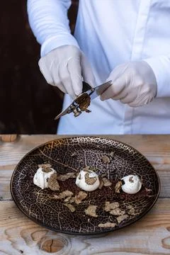 Slice a black truffle 写真素材