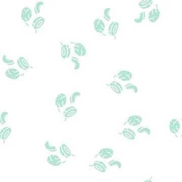 Slice blue plum fruit glyph seamless pattern Stockillustratie