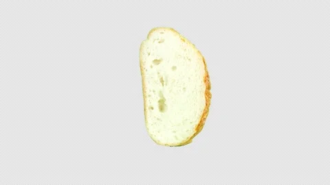 Slice of bread (alpha channel) Video stock 235825717