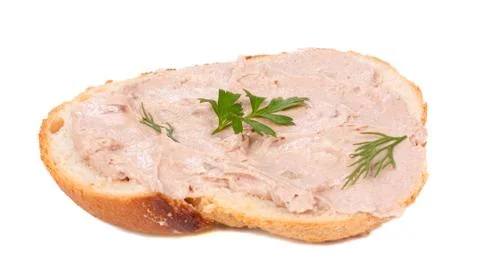 Slice of bread and liver pate Foto stock