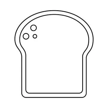 Slice bread bakery thin line Stock Illustration
