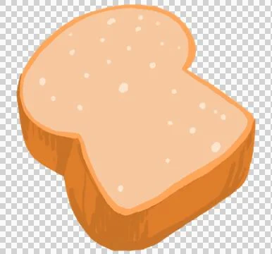 Slice of bread breakfast toast cartoon style illustration drawing Illustrazione stock