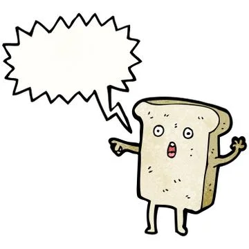 Slice of bread cartoon character 스톡 일러스트