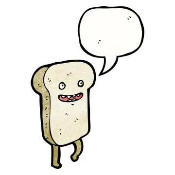 Slice of bread cartoon character 스톡 일러스트