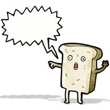 Slice of bread cartoon character 스톡 일러스트