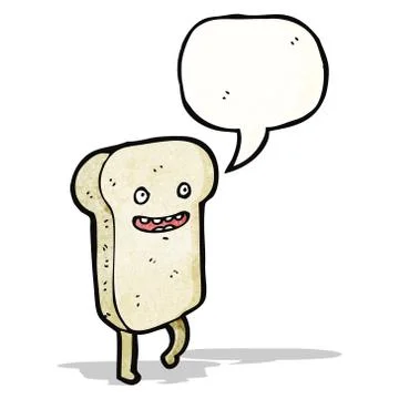 Slice of bread cartoon character Illustrazione stock