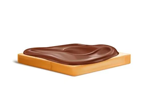 Slice of bread with chocolate cream realistic vector Stock Illustration