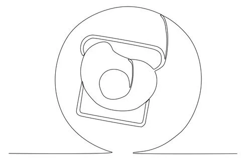 A slice of bread with an egg on top for breakfast Illustrazione stock