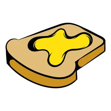 Slice of bread with honey icon, icon cartoon 스톡 일러스트