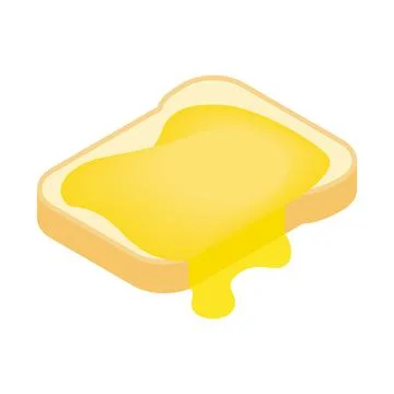 Slice of bread with honey isometric 3d icon Stock Illustration