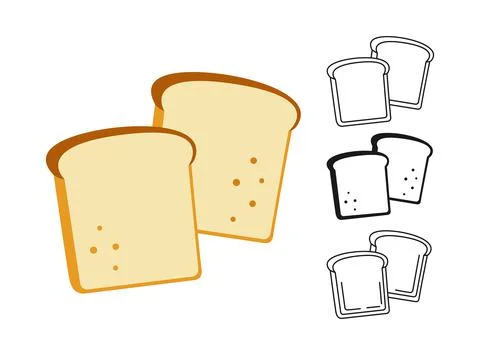 Slice Bread icon bakery line glyph sketch vector Stock Illustration