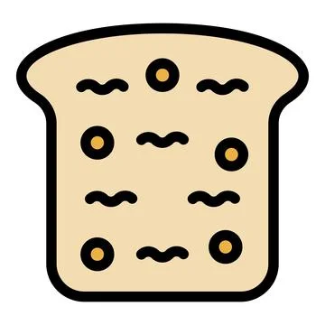 Slice bread icon color outline vector 스톡 일러스트