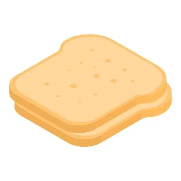 Slice of bread icon, isometric style Illustrazione stock