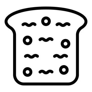 Slice bread icon, outline style Stock Illustration