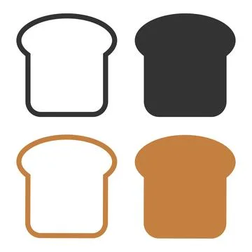 Slice of bread icon. Sandwich element illustration symbol. Sign tost vector. Illustrazione stock