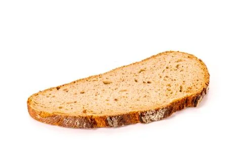 Slice of bread isolated on white background Stock Photos