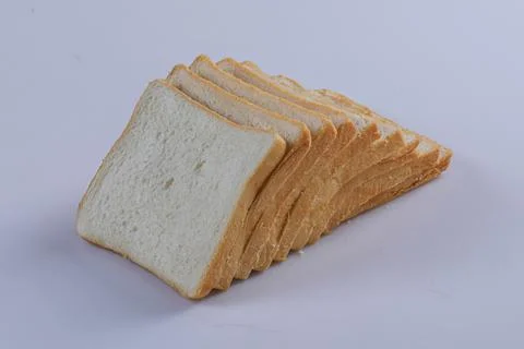 Slice of bread isolated on white background Stock Photos