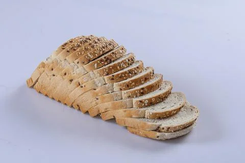 Slice of bread isolated on white background Stock Photos