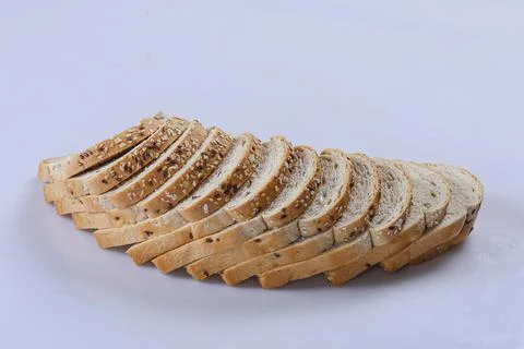 Slice of bread isolated on white background Stock Photos