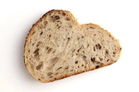 Slice of bread isolated on white background, top view Stock Photos