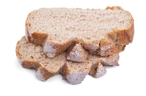 Slice of bread isolated on white Stock Photos