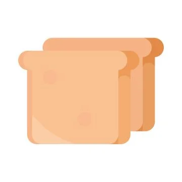 Slice bread menu bakery food product flat style icon Stock Illustration