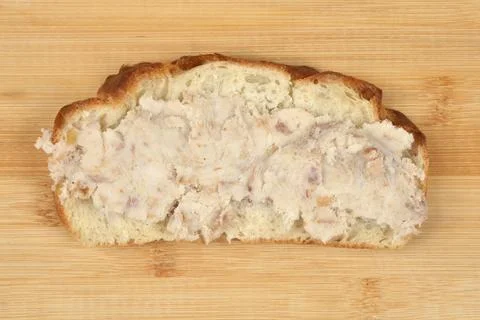 Slice of Bread with Savory Pork Spread Zaseka.. Stock Photos