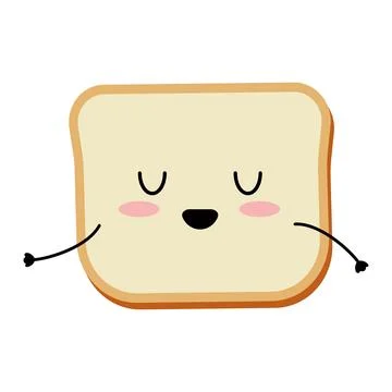 Slice of bread with smile. Vector 스톡 일러스트