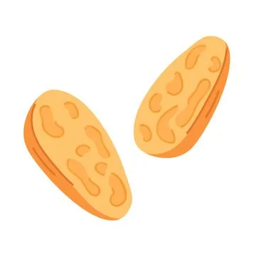 Slice of bread with an texture in cartoon style. Perfect for bakery, food Stock Illustration