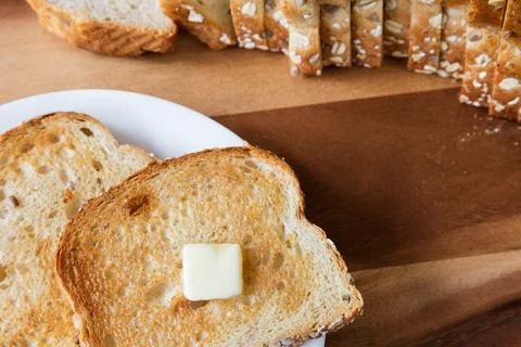 Slice of bread toasted Foto stock