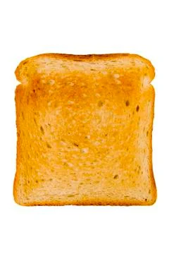 Slice of bread toasted on white Stock Photos