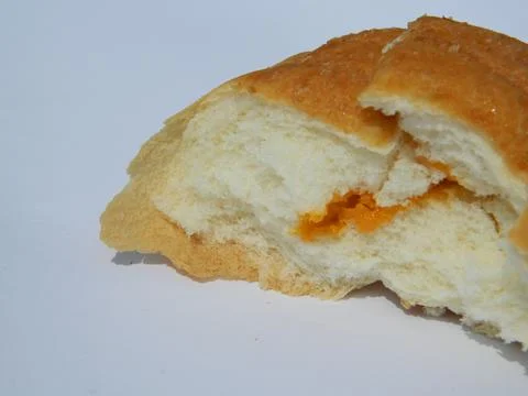 Slice of BREAD ON A WHITE BACKGROUND ISOLATION 스톡 사진