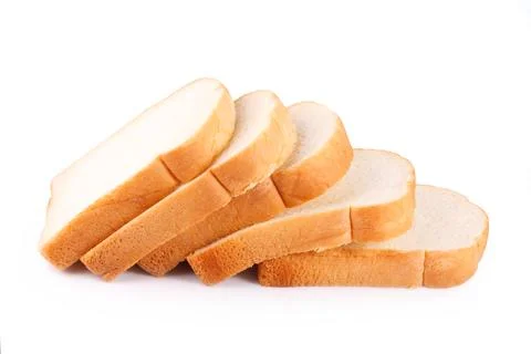 Slice of bread on white background Stock Photos