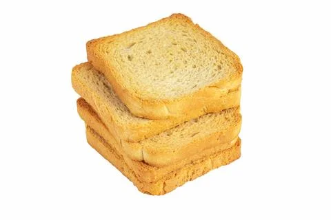 Slice of bread on white background Stock Photos