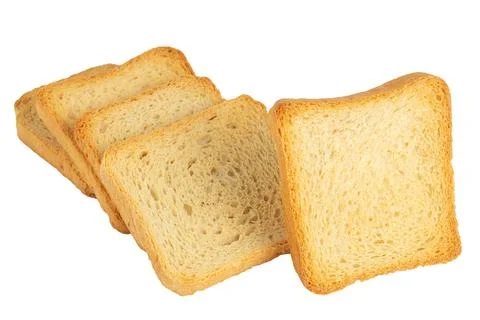 Slice of bread on white background Stock Photos
